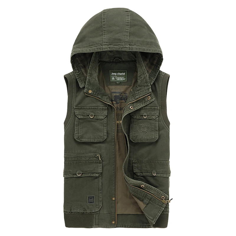 Green army vest men outdoor camping hunting photography mens vest with