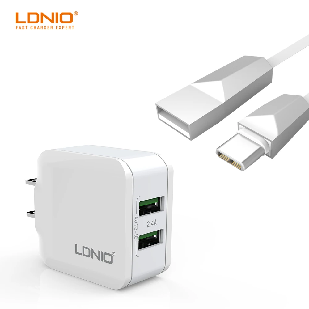 Ldnio Dual Usb Ac Power Universal Telefono Movil Hogar Y Viaje Cargador De Pared Venta Con Cable De Datos Tipo C Para Telefono Huawei Cargadores De Telefono Movil Aliexpress