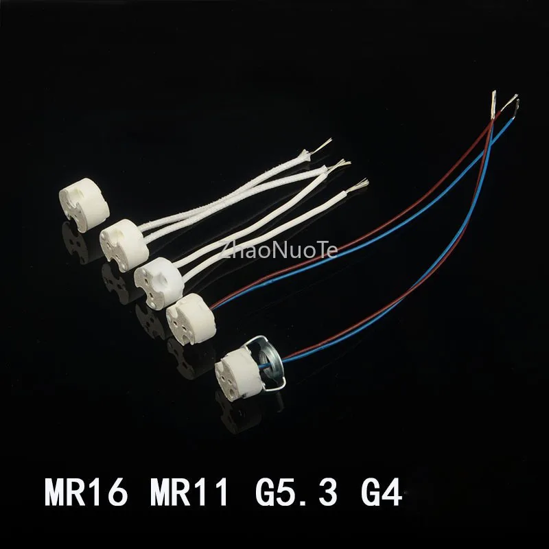 5 шт. MR16 MR11 G4 G5.3 цоколь для лампы керамическая лампа основание светильник для ног Точечный светильник розетка провод штекер шнур питания