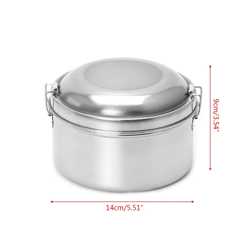 Высокое качество нержавеющая сталь чаша Ланч-бокс Bento контейнер для еды для пикника 2 яруса круглой формы