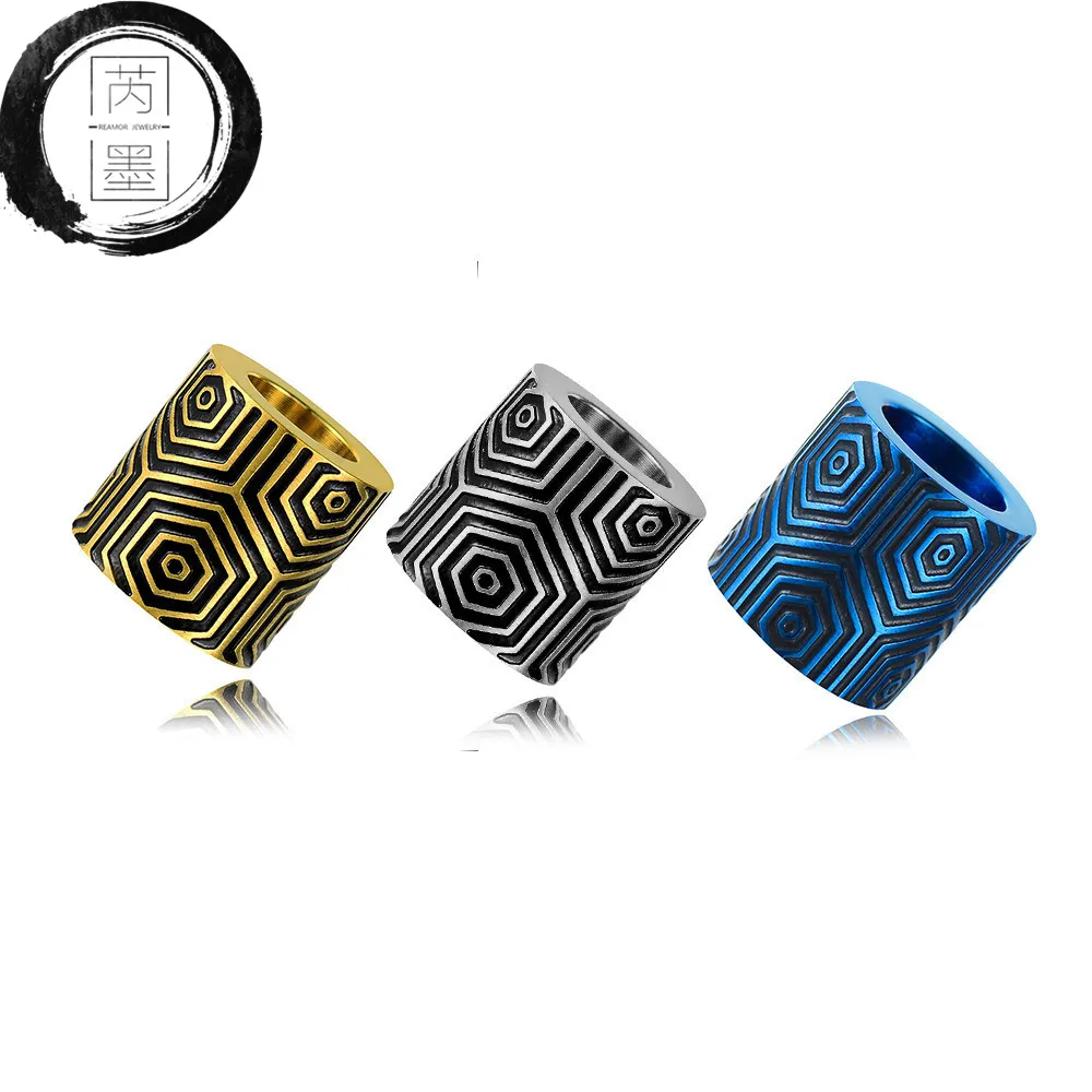 

RUIMO Plating Gold Metal Beads 316L Stainless Steel Beads Big Hole Bead Accessories For Bracelet Jewelry Making Wholesale