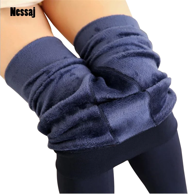 Nessaj 8 Colors 2018 Winter Women Warm Leggings Elastic