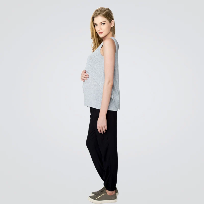 2017 Summer Cotton Pregnant Tops Tees Clothing Black Maternity Nursing Tank Breastfeeding t-shirt Pregnancy Nurse Wear Clothes