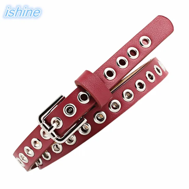 2018 Fashion Belts For Women Grommet Duo Euramerican Style Designer Punk Leather Strap For Ladies Jeans Accessories