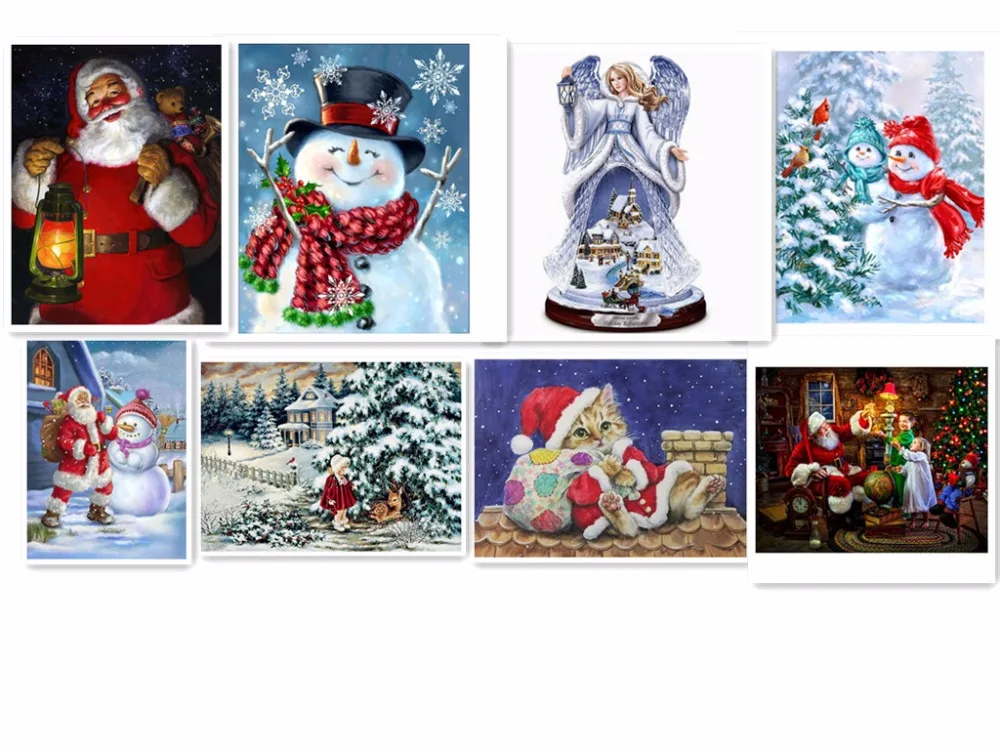 5d алмазная картина на заказ, сделай сам, вышивка крестиком, Рождественский Санта Клаус, снеговик, hibah, домашний декор, сделай сам, алмазная вышивка, понто Круз, светящаяся