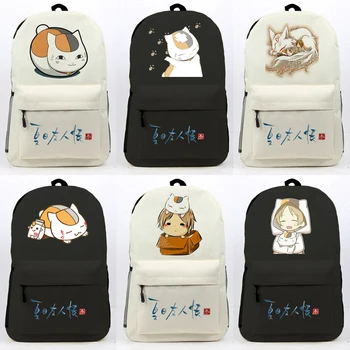 

Anime Theme Natsume Yuujinchou Backpack Preppy Style Madara Unisex High Quality Large Capacity Computer Travel Bags