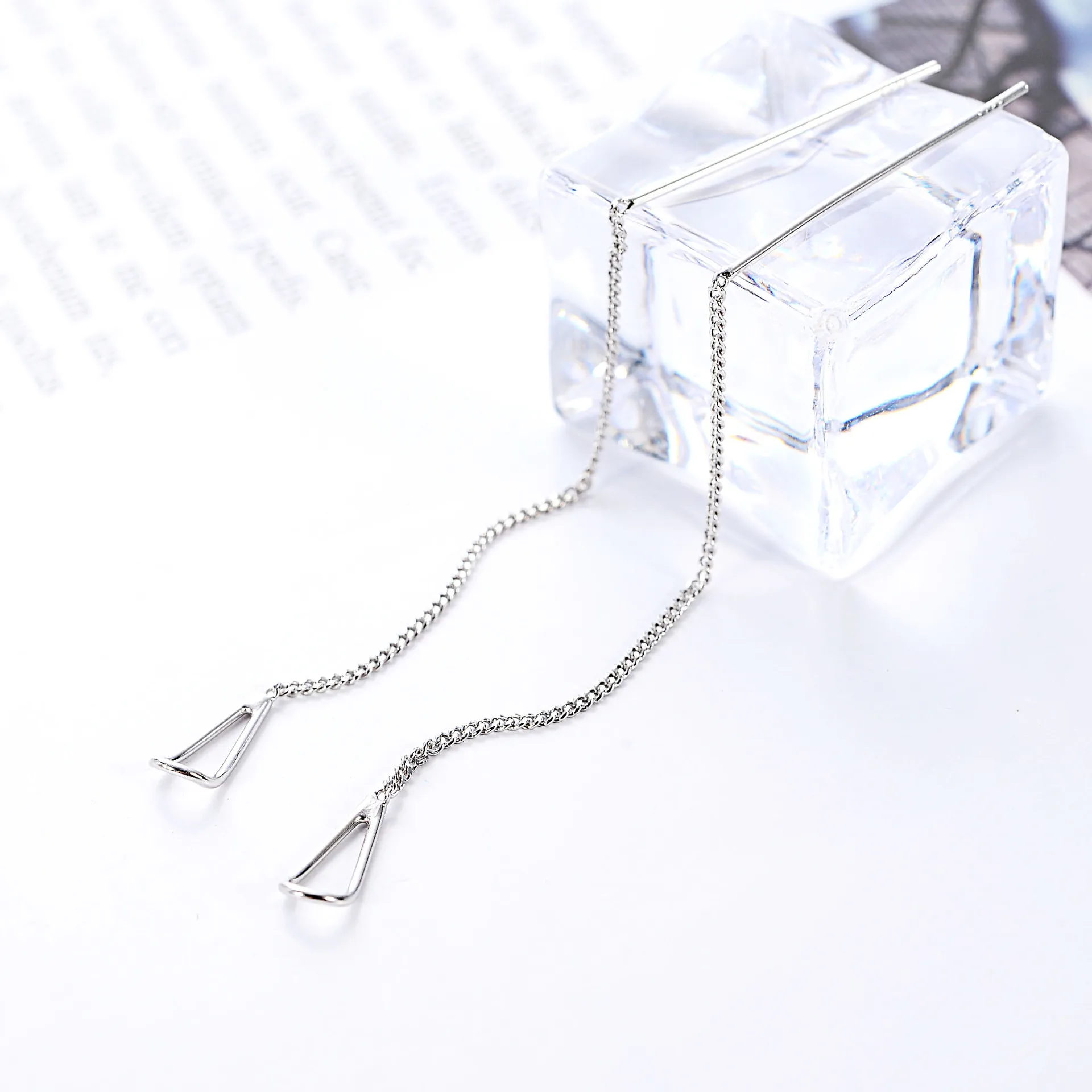 water drop simple ear line 100% 925 Sterling silver Jewelry fashion Hypoallergenic dangle earrings for women gift charms