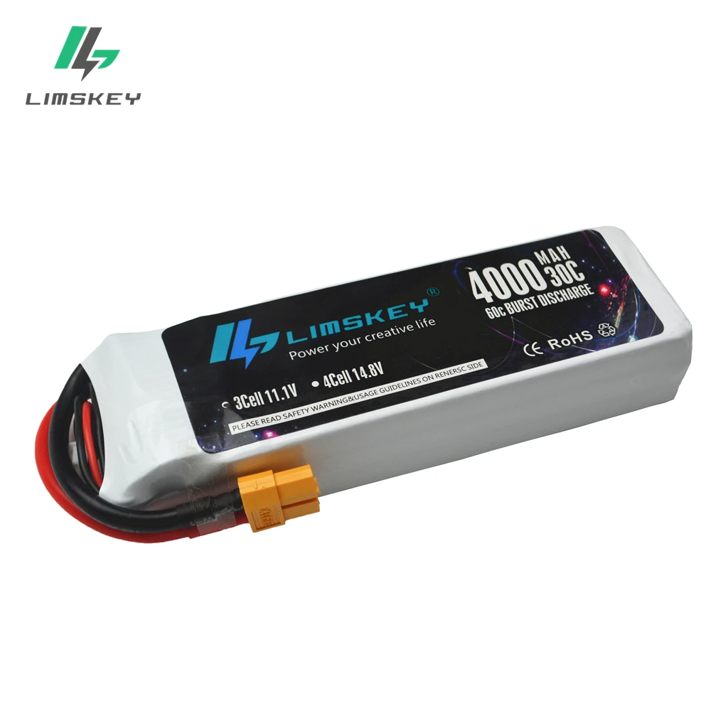 Limskey Дрон Lipo батарея 11 1 В 4000 мАч 30C LiPo для радиоуправляемого автомобиля