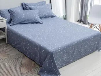 

Free Shipping 1pc Bed Sheet Flat Sheet Bed Cover Without Pillowcase Eco-Printing 100% Cotton