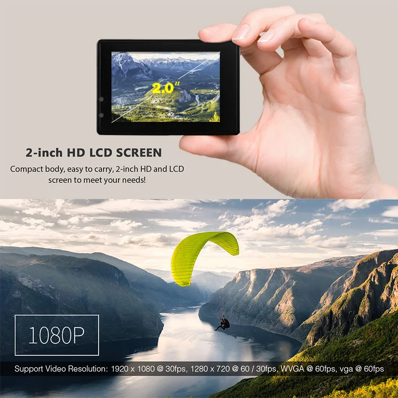 2019 новая спортивная Экшн камера SOOCOO C10 Full HD NOVATEK96655 с Wi Fi камерой 1080p 12 МП
