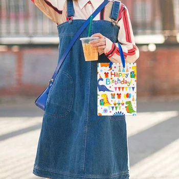 

15pcs Dinosaur Theme Party Supplies Paper Goodie Bags with Handle for Kids Birthday Treats Party Favors Gifts Decorations