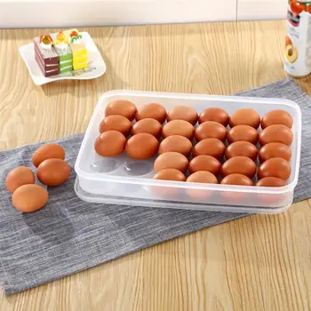 

1pc 30 Grids Large Capacity Egg Holder Plastic Shockproof Egg Container Refrigerator Egg Storage Box with Lid Egg Storage Tray