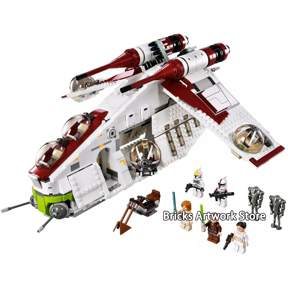 

Fit Legoness Star Wars 75021 Republic Gunship Set With Storm Trooper Mini Figures Model Building Blocks Toys for Children Gifts