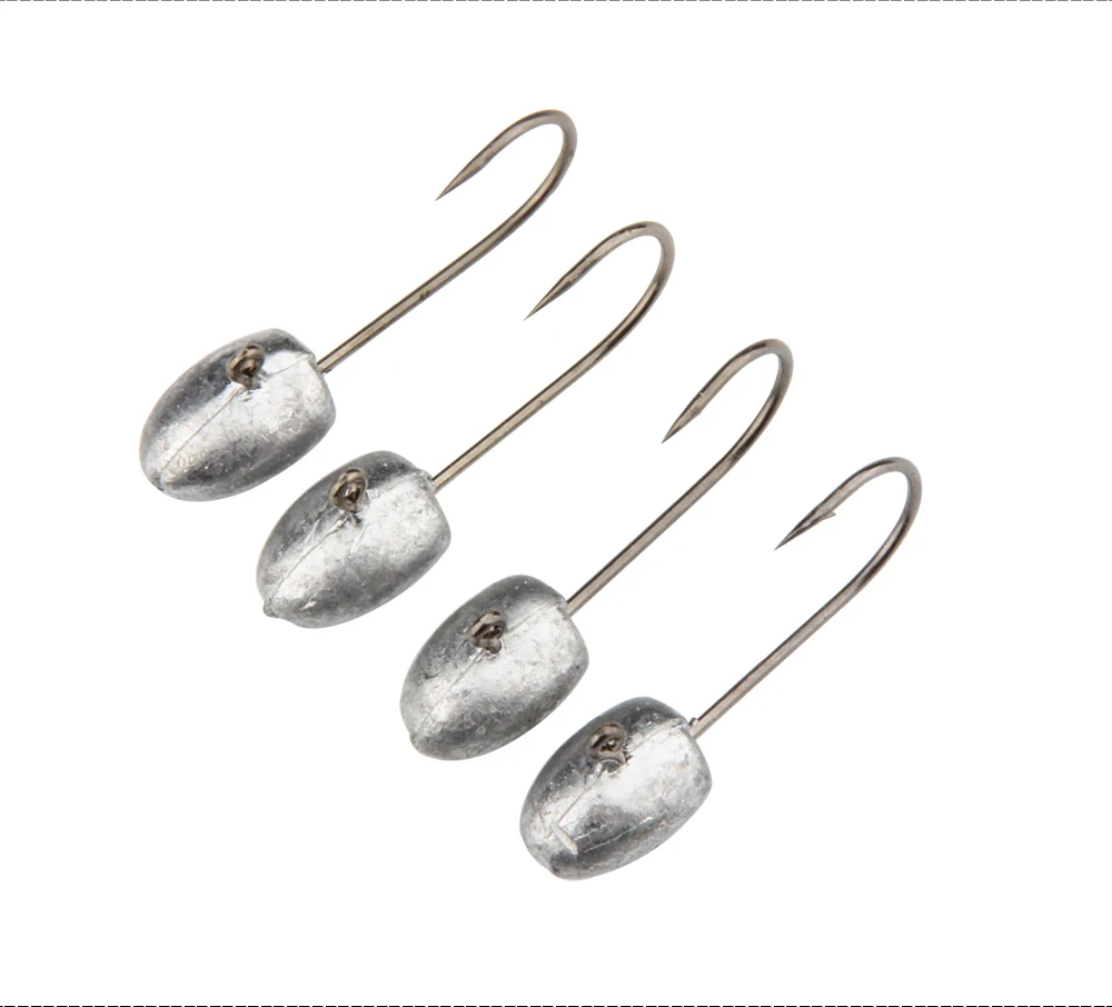 Fishing Hook Lure 2.8g 8pcs Unpainted Lead Jig Head Hook Bait Metal Jigging Lures For Soft Fishing Lure Jig Head Heavy Hook  (7)