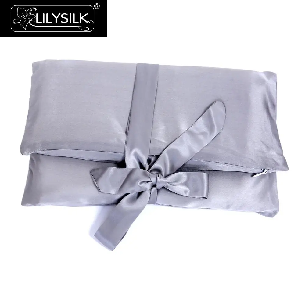 Шёлковая сумка дорожная 36x36cm Lilysilk - Цвет: Silvergray