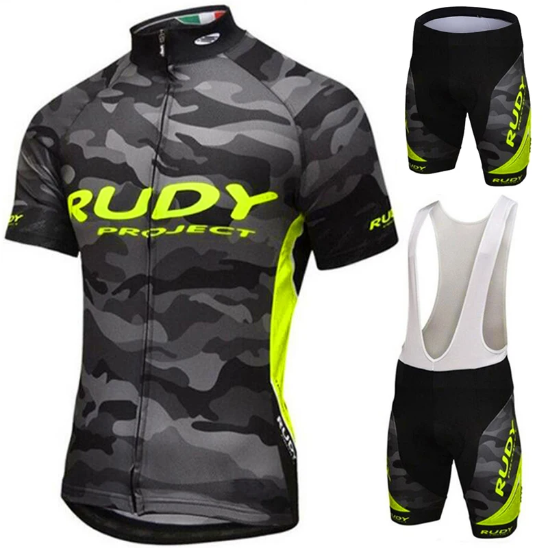 

Flour Yellow Cycling Jersey Set Summer Men Cycling set Racing Bicycle Clothing Suit Breathable Mountain Bike Clothes Sportwears