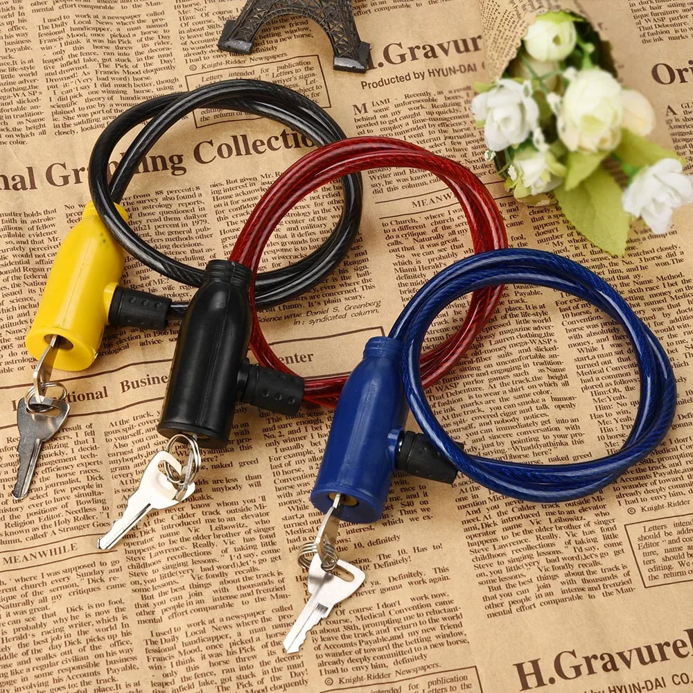 

Cycling 8x640mm Cable Anti-Theft Bike Bicycle Scooter Safety Lock With 2 Keys Alarm Bike Accessories Cadeado Bicicleta 1.717