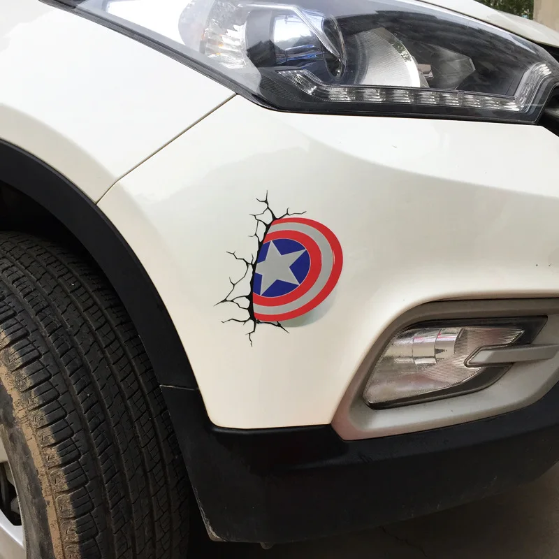 Горячие крутые наклейки "Мстители" Marvel наклейки 3d сломанные наклейки для автомобиля Ironman/Spiderman/Batman креативные наклейки украшения