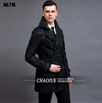 

HOT 2017 Spring Europe British men's brand fashion Slim collage coat long sections trench coat jackets / S-6XL Free shipping !