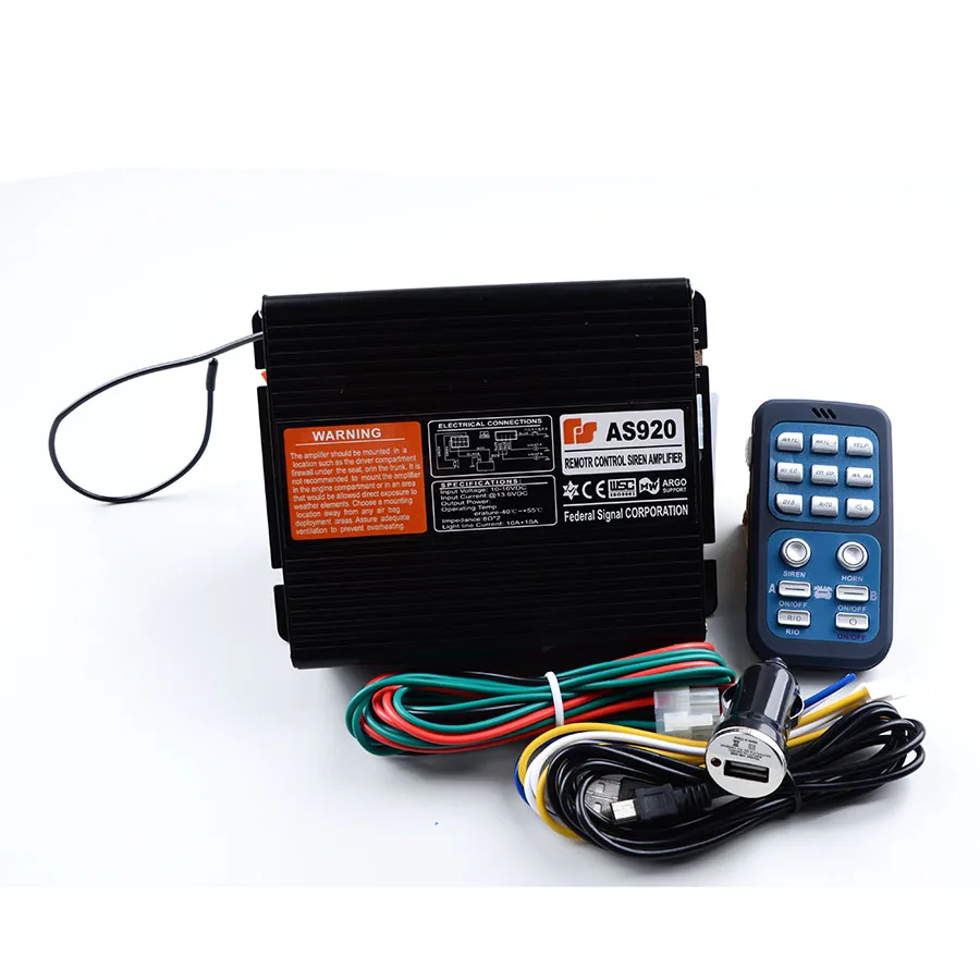 12V 200W Police Siren Car Alarm Siren AS920 Car Styling Electronic Horn Wireless Remote Control Megaphone Buzzer