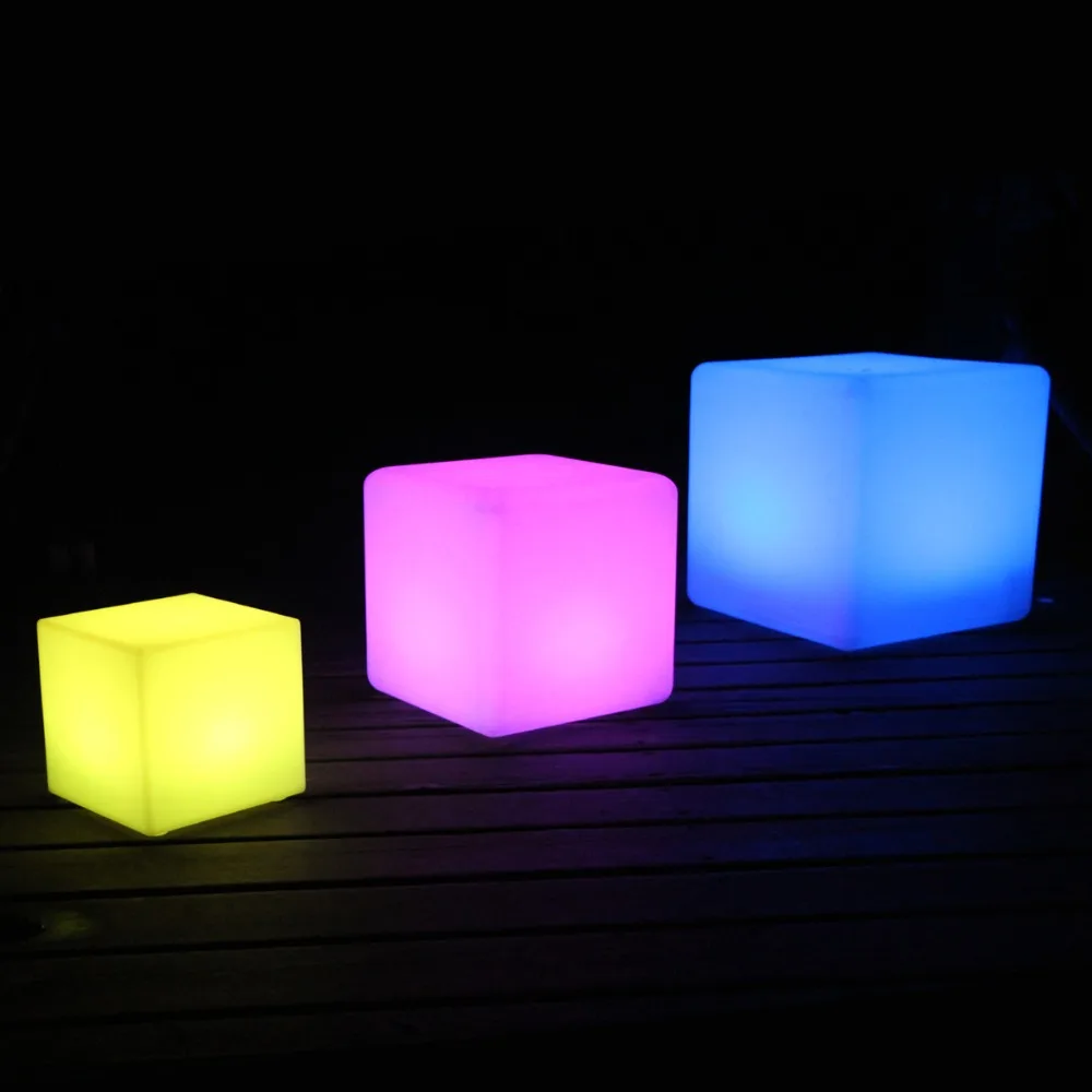 Cubo led de 40 cm para fiesta al aire libre, silla de bar LED, taburete de bar, venta de fábrica, envío gratis, 1 ud.