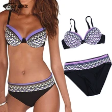 New Bikini Set 2019 Push Up Swimwear Women Retro Swimsuit Solid Plus Size Tankini Vintage Bikini Female Biquini Bathing Suit 2XL andzhelika new sexy plus size swimwear women bikini push up bikini swimsuit halter bikini set vintage retro bathing suit black