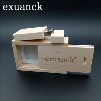 

exuanck Custom natural wood and wooden box wholesale usb 2.0 4GB 8GB 16GB 32GB memory flash pen drive gift (30pcs free logo)