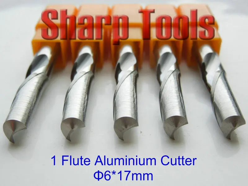 

5pc 6*17mm Import Single Flute CNC Aluminume Bits, Engraving End Mills Carbide Milling Cutter Tool in Cutting Aluminum, MDF, PVC