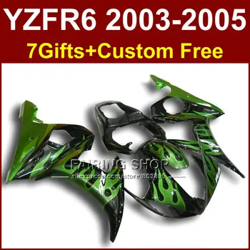 

FR green flame bodywork for YAMAHA R6 fairing kit 03 04 05 fairings YZF R6 2003 2004 2005 Motorcycle sets H6Y