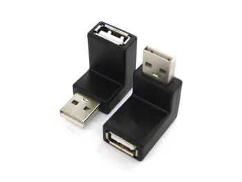

5pcs/lot 90 Degree Up Right Angled USB 2.0 A Male to Female Extension Adapter Low Profile