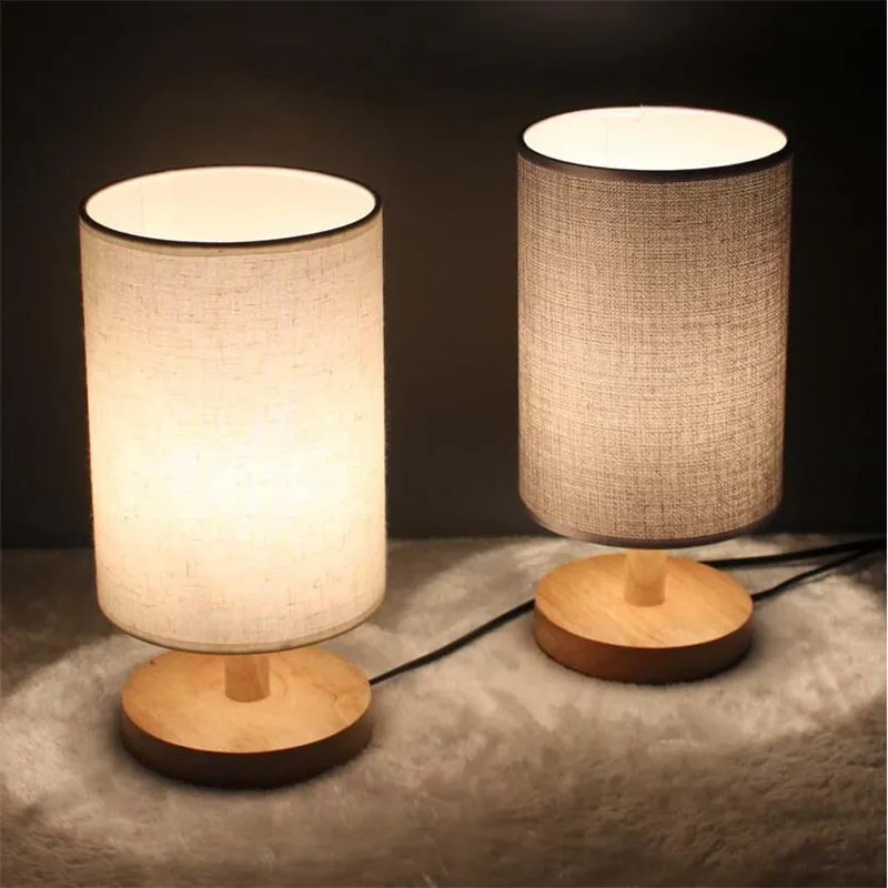 

Modern Brief Europe Wood Linen led e27 Table Lamp Night Light for Restaurant Bar Bed Room Decor AC 80-265V 2028