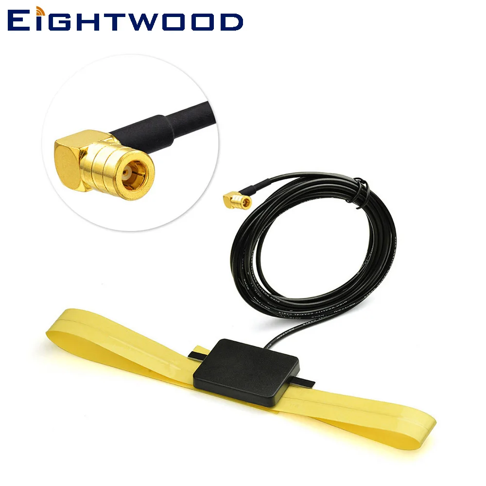 Eightwood Universal Dab/Dab + Antenna Radio Per Auto Antenna Montaggio Su Vetro Connettore Smb Connettore Femmina Per Jvc Pioneer Sony Alpine Ezi-Dab