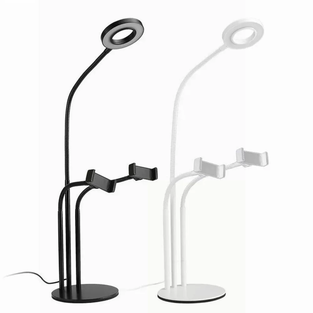

Onleny Adjustable Desktop Phone Holder Flexible Selfie Ring Light Long Arm Cellphone Clip Holder Lazy Bracket Desk LED Lamp