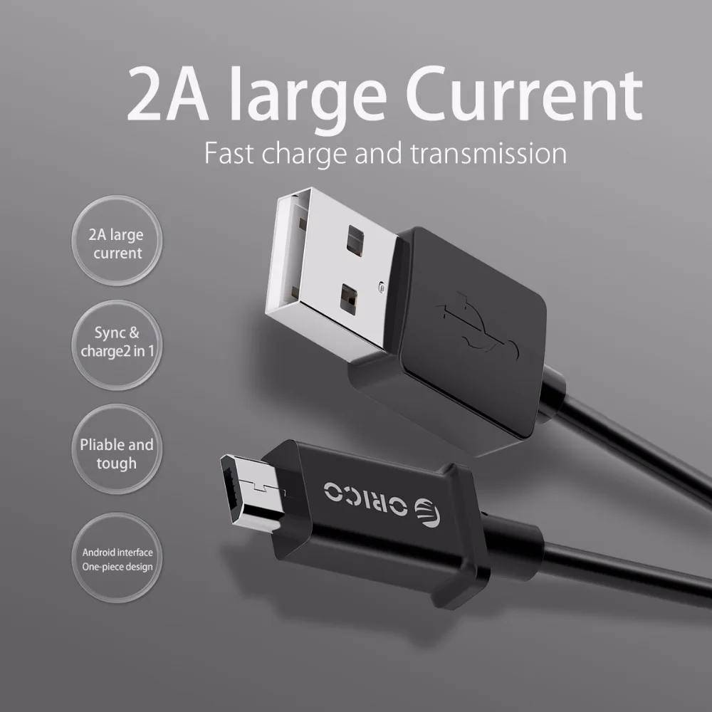 ORICO BTM Micro USB кабель 2A Быстрая зарядка USB кабель для передачи данных для samsung Xiaomi Tablet Кабель зарядного устройства микро-usb