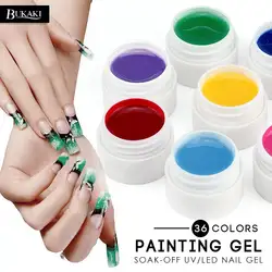 BUKAKI 36 Цвета био Краски лак для ногтей Nail Art Советы УФ гель-лак французский сахарный гель Лаки рисовать Гибридный ногти паук гель Краски