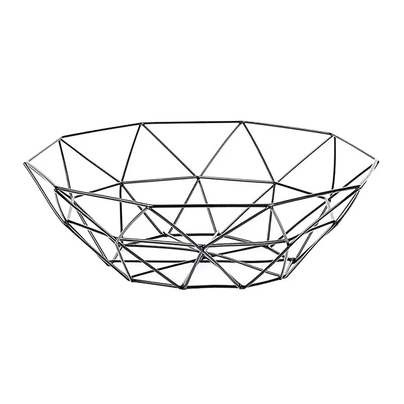 Geometric Fruit Vegetable Wire Basket Metal Bowl Kitchen Storage Desktop Display Storage Home Organization 40MT0403