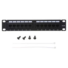 Cat6 12 Порты и разъёмы RJ45 патч Панель UTP LAN Сетевой Соединительный Кабель-адаптер