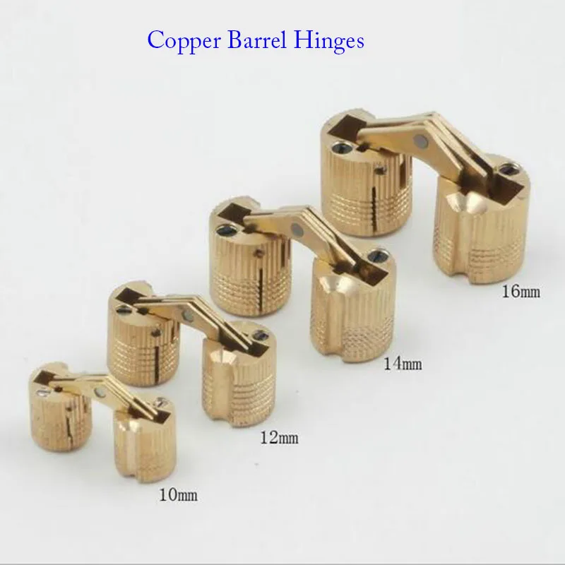 New Arrival 4PCS 10mm Copper Barrel Hinges Cylindrical Hidden