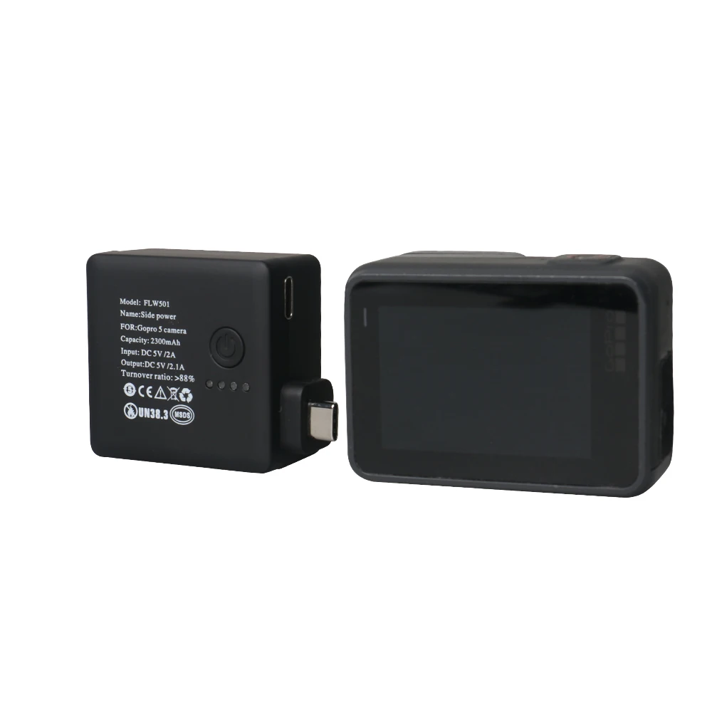 para Gopro Herói Bateria de Backup + Esqueleto de Proteção Habitação à Prova Preta do Quadro Shell para Gopro Estender Água Acessórios 5 6 7 d' - Image 3