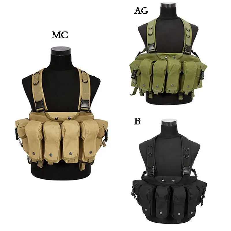  Military Camouflage Hunting Tactical Vest Wargame Body Molle Armor Chest Rig AK 47 Magazine Hunting