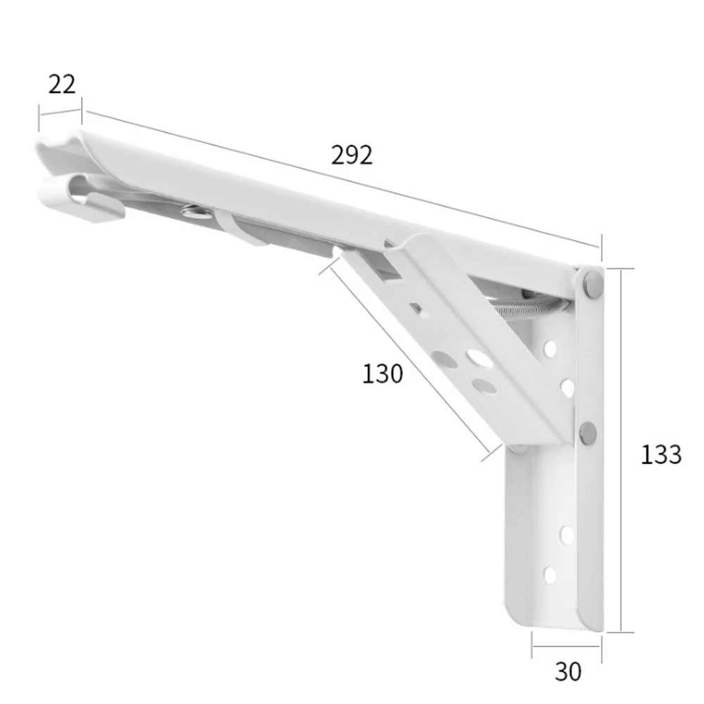 2 шт. треугольный складной кронштейн металлический фиксатор поддержка Настольный складной кронштейн для полки дома HVR88 - Цвет: white   12 inch