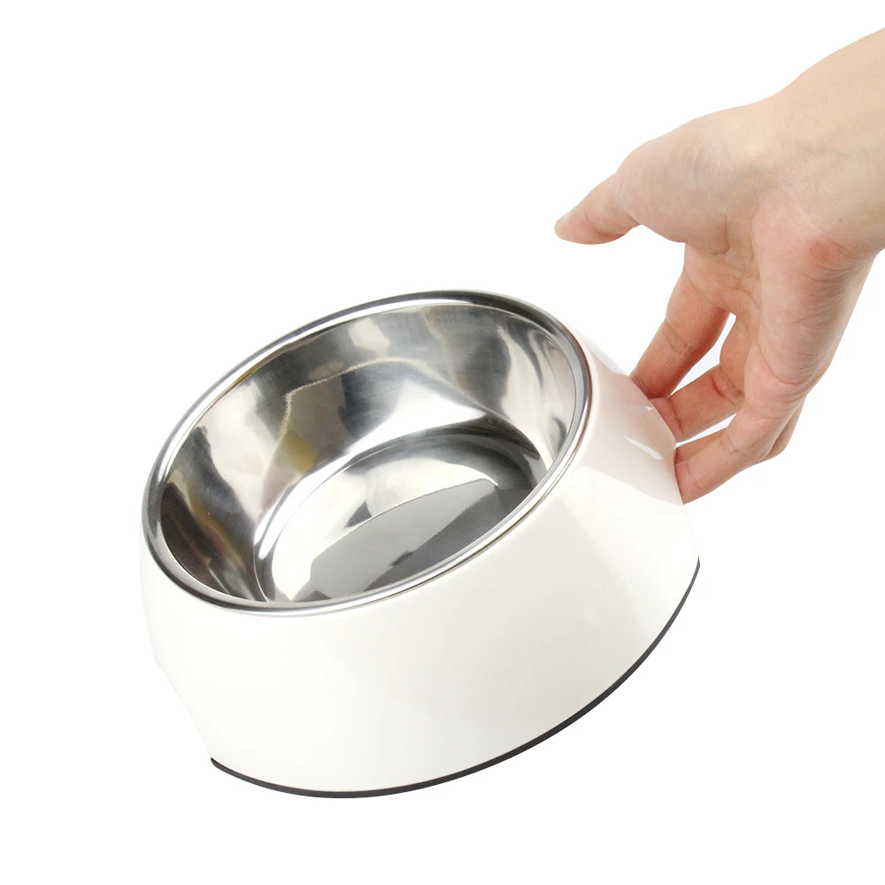 Собаки Кошки чаши съемные из нержавеющей стали противоскользящие круглый Меламиновый стенд еда миска для воды для маленьких средних больших собак