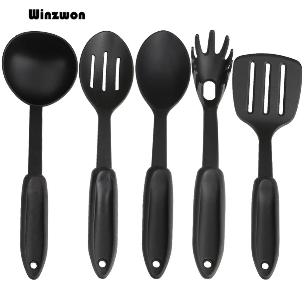 5Types Heat-resistant Soup Spoon Cookware Nylon Utensils Non-stick Special Cooking Shovel Kitchen Tools CV