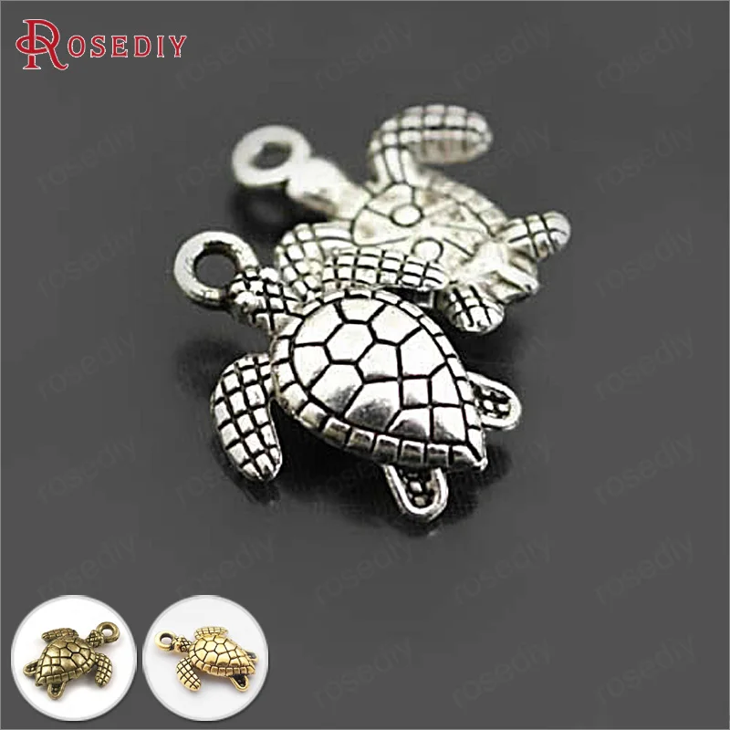 

(26948)30PCS 16x13MM Antique Silver Zinc Alloy Sea Turtle Charms Pendants Diy Jewelry Findings Accessories Wholesale