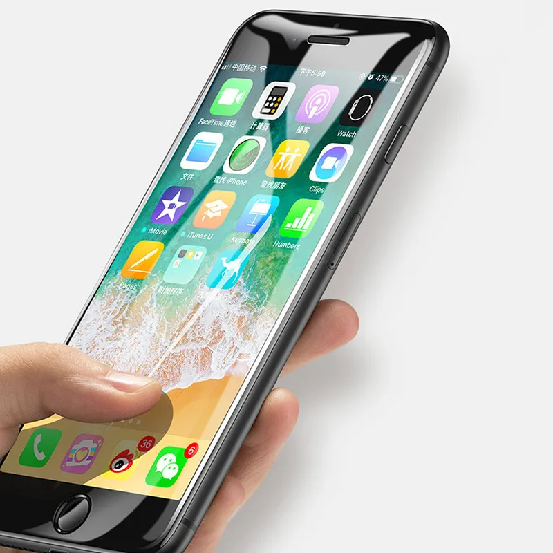 9 H 5D полное покрытие закаленное Стекло для iPhone 7 6 8 плюс Экран протектор