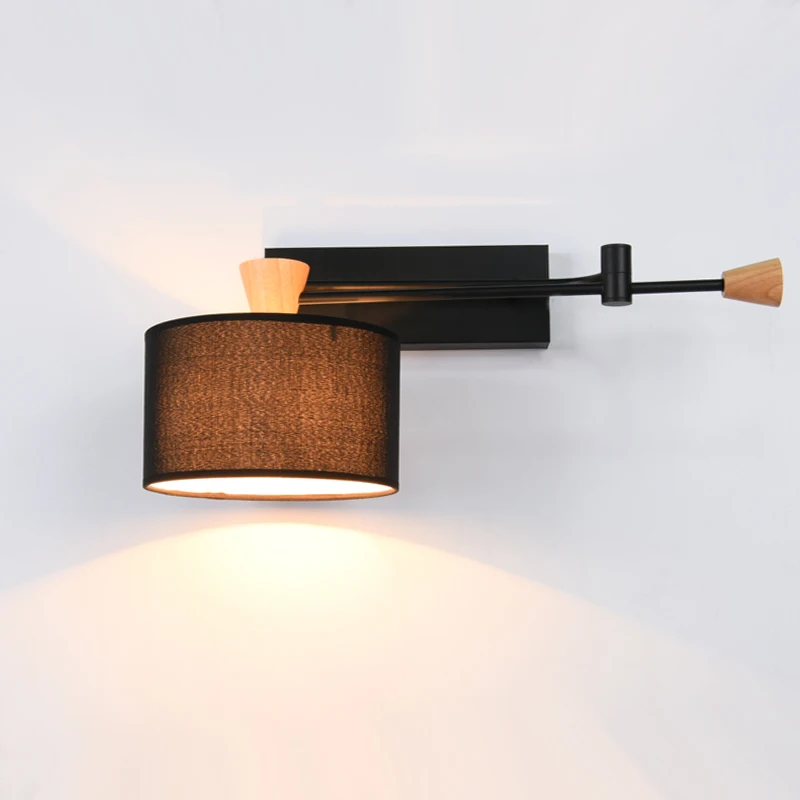 

Pastoral Scandinavian Creative Minimalism Fabric Wall light Led Cloth Rocker Wall fixtures Bedroom Hotel Dining Room living room