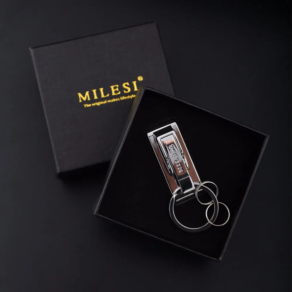Брендовый металлический брелок Milesi мужской на пояс Цинковый ремень петля с