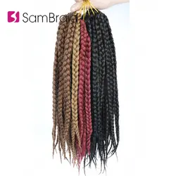 SAMBRAID BOX косы 12 "18" 22 "Синтетические косички для наращивания волосы 12 корней чистые цвета вязание крючком плетение волос 90-100 г