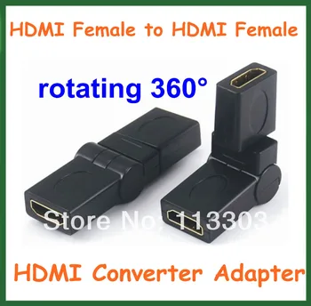 

3pcs HDMI Female to HDMI Female 360 Degree Rotation HDMI Converter Adapter Connector Adjustable Cable Adapter