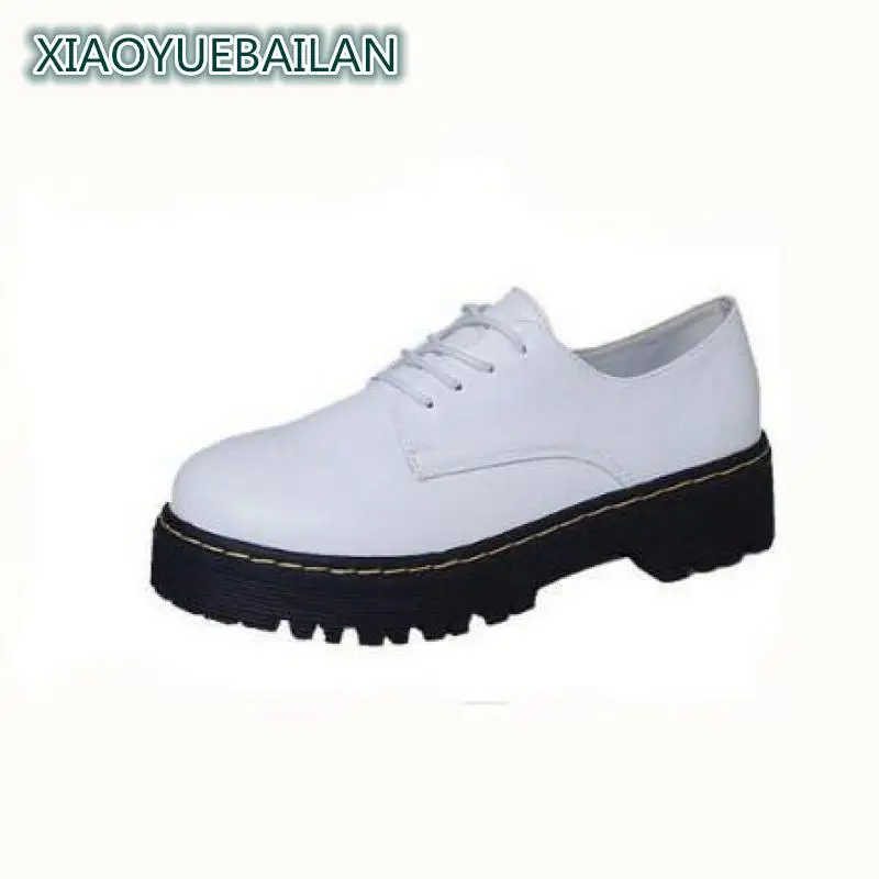 

2018 New White Shoes Flat Strappy Breathable Thick Soled Shoes All-match Student Leisure shoe